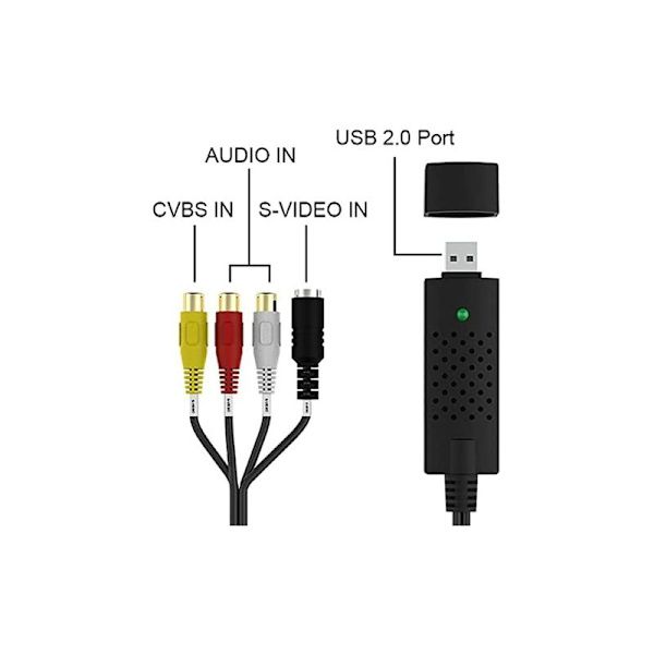 Rybozen USB 2.0 Audio/Video Konverter Digitaliserer og Redigerer Video fra Enhver Analog Kilde Inklusive VHS DVD VCR
