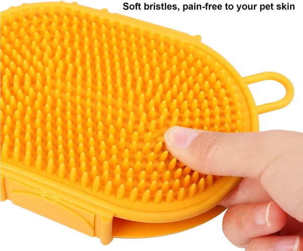 1 st Husdjursvårds Schampo Borste, Lugnande Massage Gummiborst