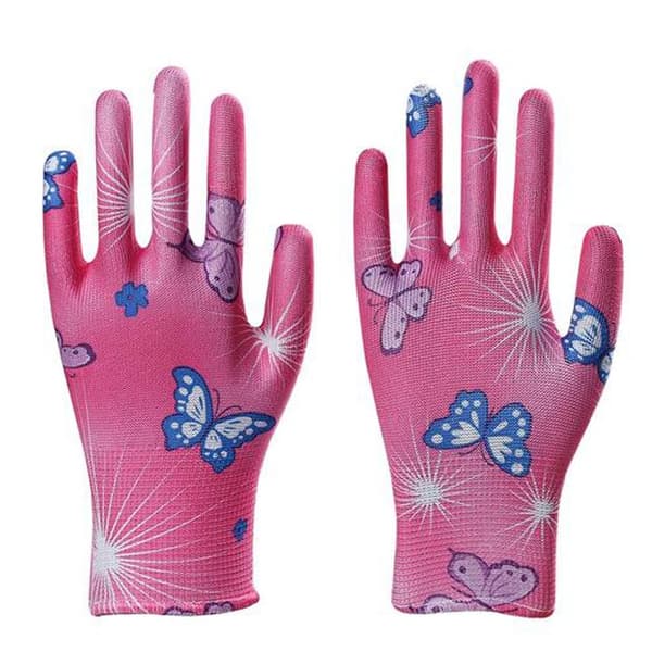 4x Blomsterhavehandsker Sæt, Størrelse 8 - Grøn og Pink