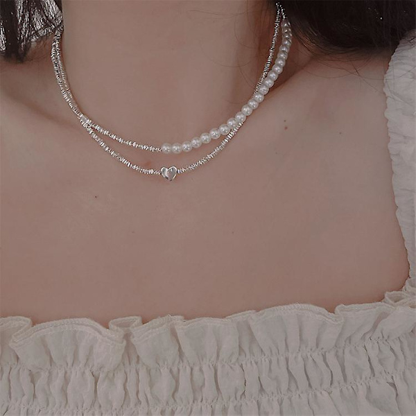 Halskje Sølvfarget Choker Mote Smykker B1785 A304