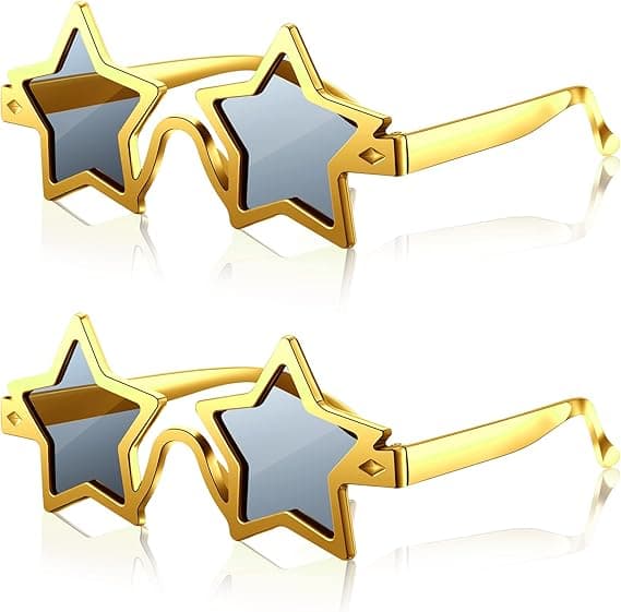 2 gullstjerne solbriller Pentagram solbriller, ny julegave