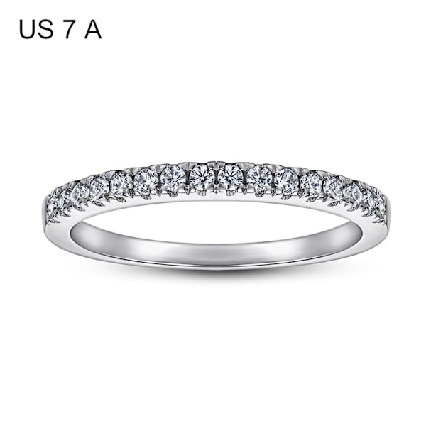 Elegant Damring i Modern Stil, Silver Effekt, Snygg Smycke för Kvinnor Platinum US 7 A
