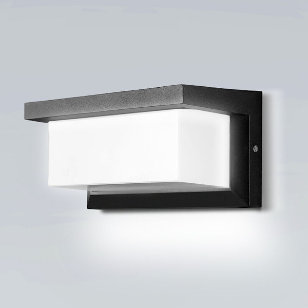 Hengda LED-seinävalaisin 18W anturi LED IP65 ulkovalaistus liiketunnistimella terassit puutarhat kylmä valkoinen - musta, ind