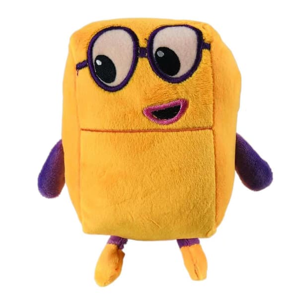 Plush Leksaker med Block, Nummer 1-10, Anime-Nummer-Plush Leksaker Orange