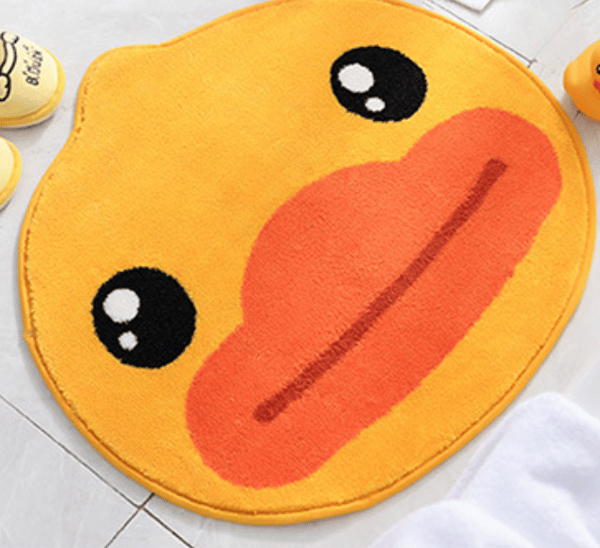 Antiskli baderomsteppe med absorberende egenskaper, liten gul andehode 55*54cm,
