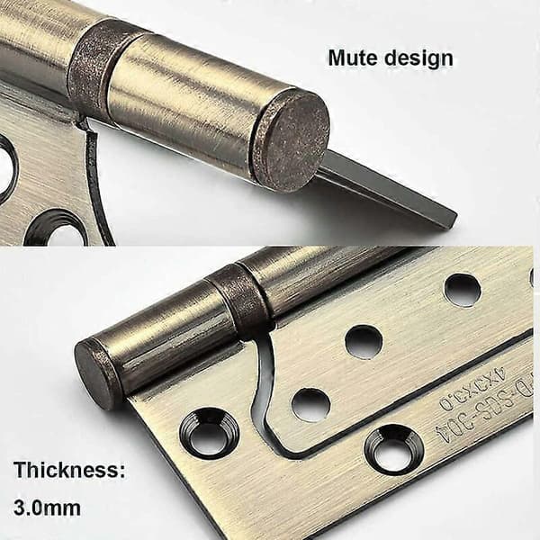 Dww - Sæt med 4 hængsler i rustfrit stål, 4 tommer rektangulær plade 100 mm dørhængsler, antik bronze