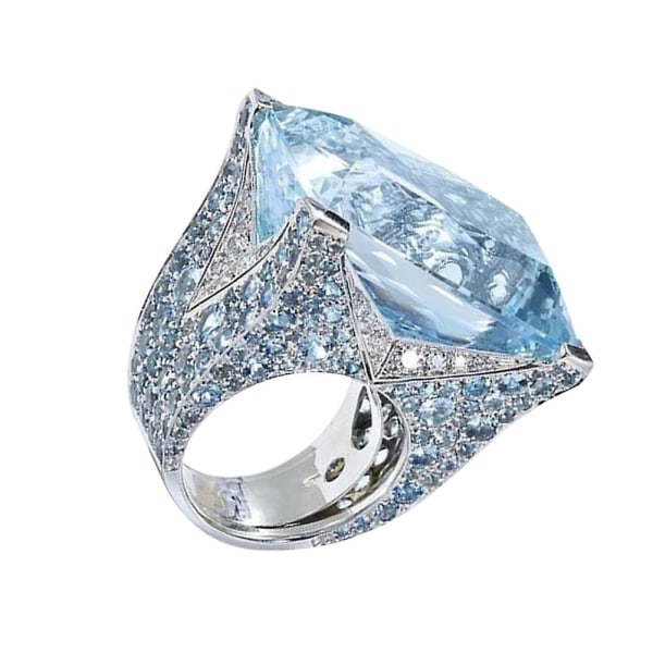 Glittrande kvinnor Cubic Zirconia Ring Brud Bröllop Förlovningsfest Smycken Present US 10