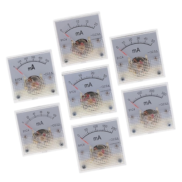 DC Amperemeter Analog Panel Meter Ampere Meter Strømmåler Pindtype 4,3 x 4,3 x 3,5 cm 0-20mA