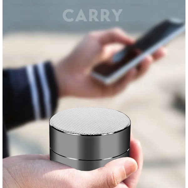 Bluetooth-högtalare i legering, bärbar minihögtalare (silvergrå)