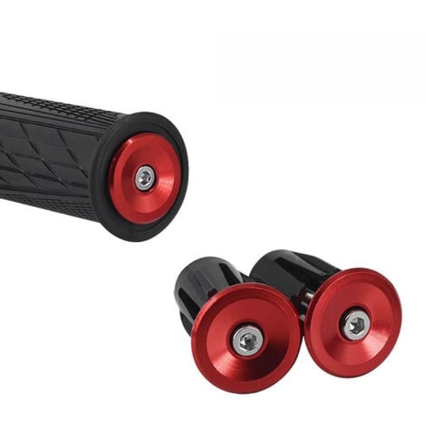 Cykelstyrgreb i aluminium, et par røde og sorte