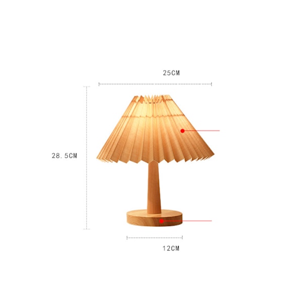 Retro veckad fjärrkontroll nattlampa, sovrumsdekoration bordslampa, paraplyformad sänglampa (beige vit lampskärm, 5v USB-gränssnitt [varm l