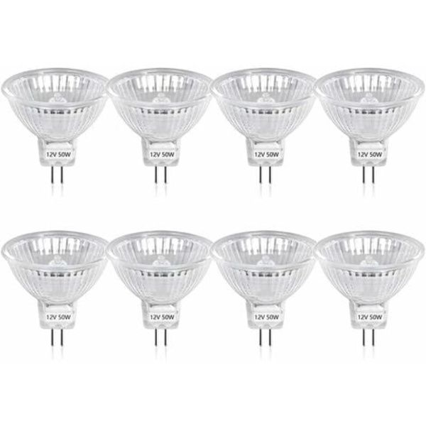 50W GU5.3 MR16 Dimbar Halogenlampa, DC 12V Lågspänning 2-stifts Sockel Spotlight Reflector Lampor, 800 Lumen, Varmvit