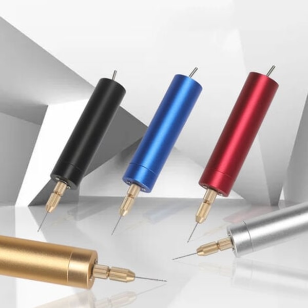 Mini Elektriska Borrmaskiner, 5V Bärbar USB Borrbitssats med 0.7/0.8/0.9/1.0/1.1, 1.2mm Borrbitar + 1 Hex-Skruvmejsel Hantverk Rotationsverktyg