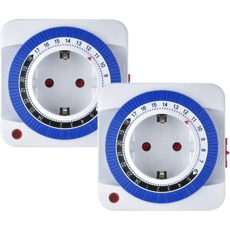 Mekanisk timer med 96 omkopplingssegment, 24-timmars stickkontakttimer, barnsäkerhet, uttag, timer, 3680W knapp