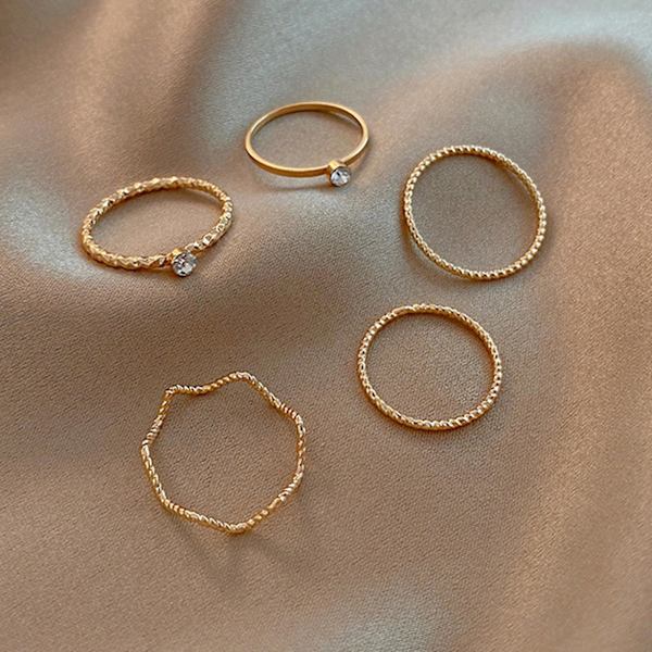 5 st/3 st Fingerringar Blank Glans Slitstark Kompakt Kvinnliga Stackbara Tumringar Mode Smycken Tillbehör 3pcs