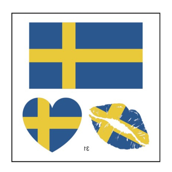 Pakke med 10 små flag-ansigtsklistermærker Vandfaste engangs tatoveringsklistermærker B