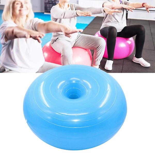 Yogaboll Rosa Donutform - Yogabollstol - Balansövning - Tjock Anti-explosion Uppblåsbar Sittsitsövning - För Kontor & Hem & Gym Blue