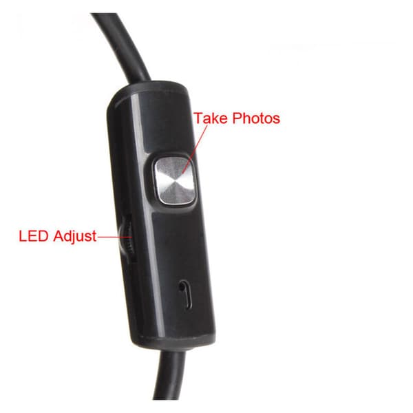 Vandafvisende 7mm HD Android USB Endoskop Kamera med 6 Justerbare LED'er til Android Smartphone, Tablet, Laptop