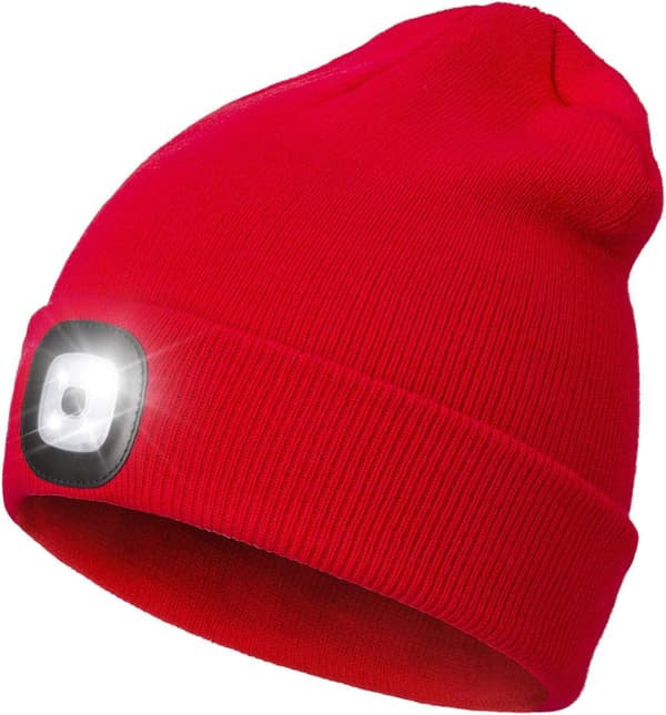 LED Lue med Rødt Lys, USB Oppladbar Håndfri 4