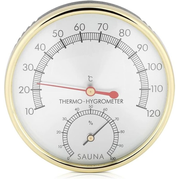 Bastu rumstermometer, inomhus metall urtavla termometer Hygrometer Hygrometer för bastu rum