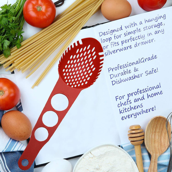 Non-stick Nylon Spaghetti-skje med hull for kjøkken, oppvaskmaskin, stor størrelse