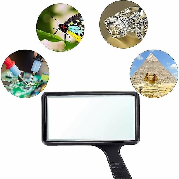 10x Bärbar Förstoringsglas, Rektangulärt Förstoringsglas, Repskyddande Glaslins För Äldre Läsning, Hobby, Reparation, Observation