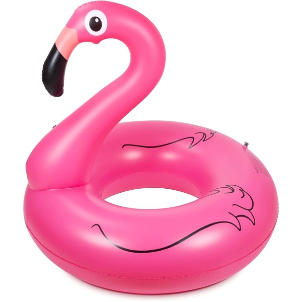 Flamingoflöte med dryckeshållare och lappkit Sommar jätte uppblåsbar flamingoboj för barn och vuxen i poolen för poolfest