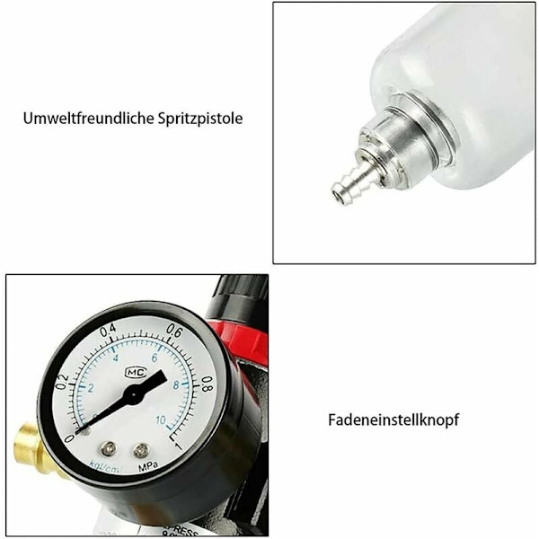 Messinghoved 1/4\" Luftkompressor Filtreret Vandseparator Regulator Måler med Regulator