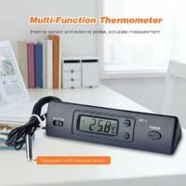 Mini digital elektronisk biltermometer, innendørs/utendørs multifunksjonstermometer