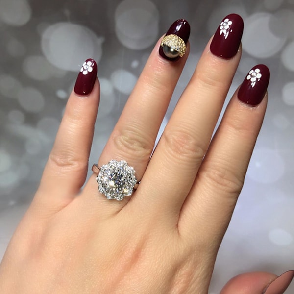 Kvinnors ring glänsande dekorativ söt kubisk zirkonia fingerring för fest US 8