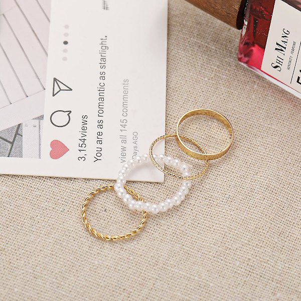 Ringsæt Vintage Guld Farve Modesmykker  B2526