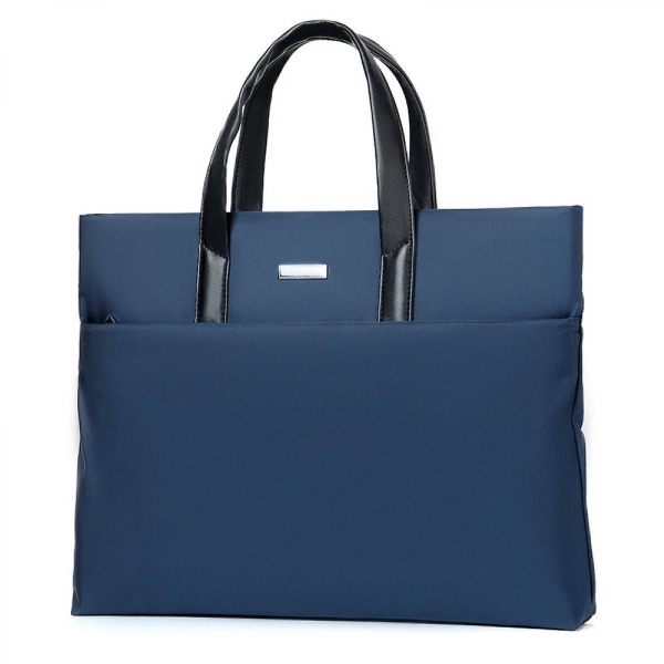Moderigtig ny computer taske med høj kapacitet, fritid enkel aktentaske, forretningsrejse håndtaske (blå)