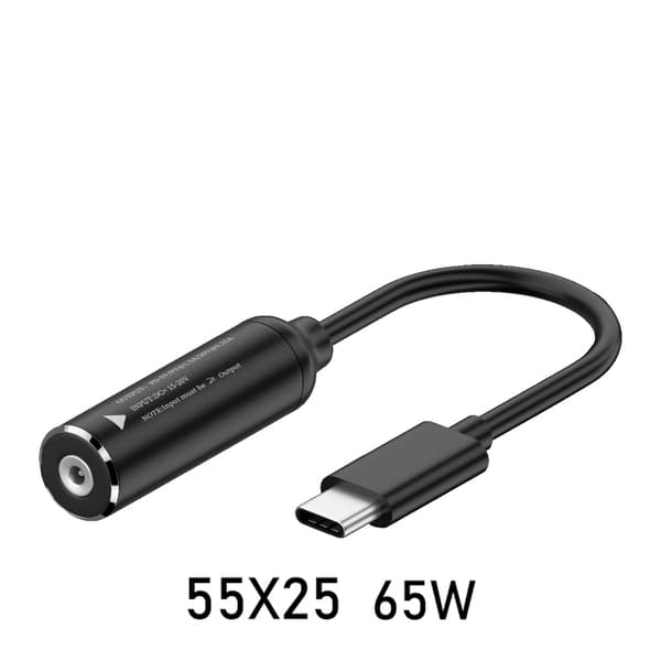 PD65W DC5525 ladekabel til USB-C DC 5.5mm x 2.5mm rundplugg til Type C bærbar strømkabel