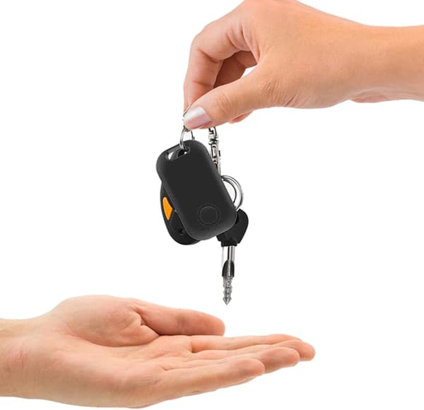 Bluetooth Tracker, Nøglefinder og Genstandssporing til Nøgler, Tovejsalarm, til iOS- og Android-telefoner (Sort)