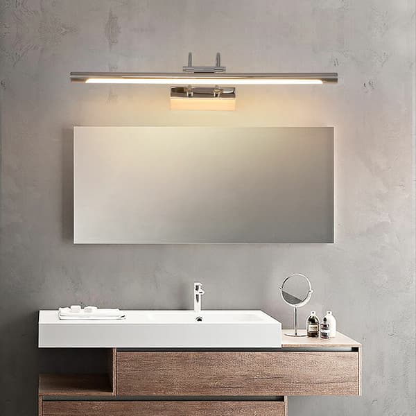 Vegglampe 9W hvitt lys, LED baderomsspeil med dimbar roterende lampehode, 43 cm gull