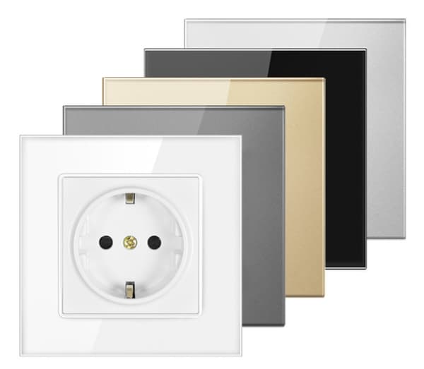 Neptune New Grounded Socket - Svart Herdet Glass