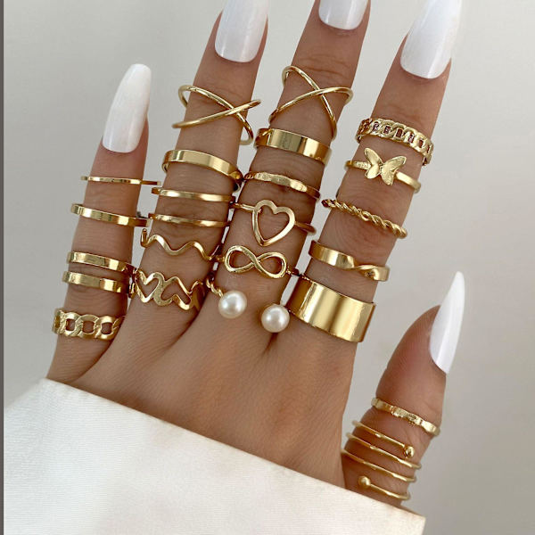 Ringe Sæt Butterfly Mode Smykker B2528 238