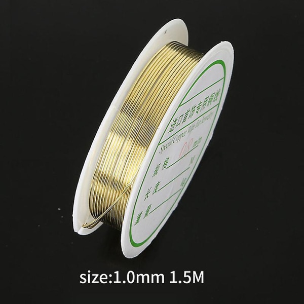 0,2-1 mm koppartråd smycken tråd för armband Halsband Färgglada pärlor trådar smycken sladdar Gold 1 0mm 1 5M
