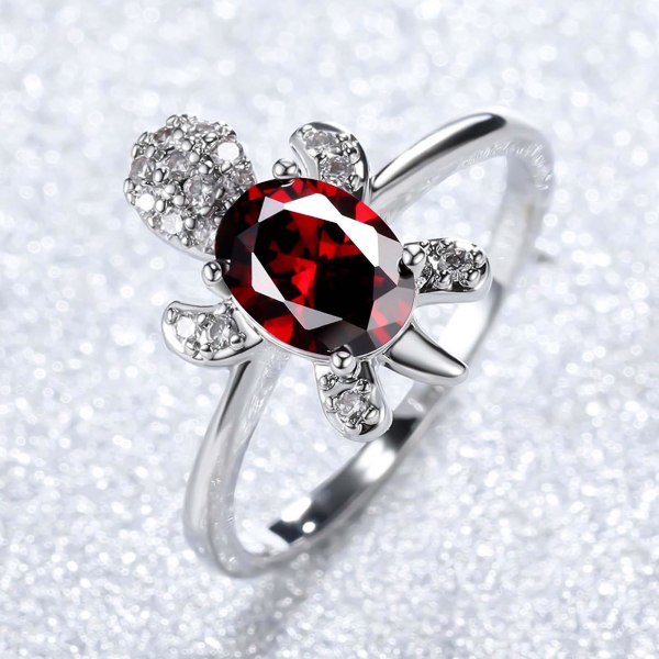 Par ring skilpadde form rhinestones smykker utsøkt lys glans ring for forlovelse Multicolor US 10