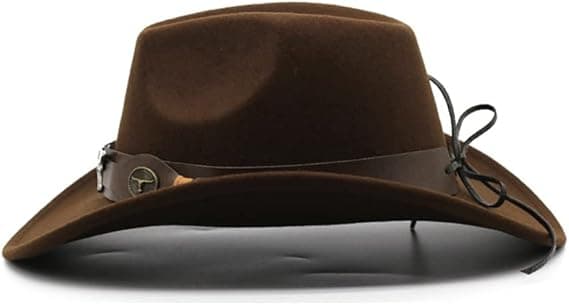 Cowboyhat til kvinder i kaffe farve, western hat, jazz hat