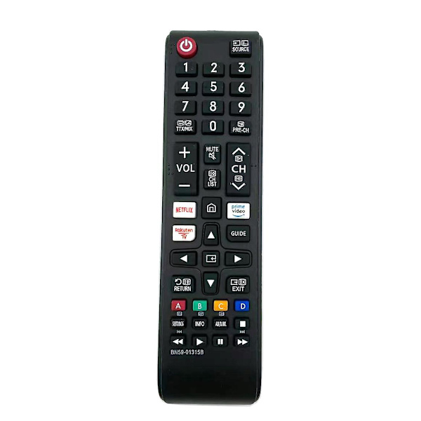 Universa Bn59-01315a Bn59-01315d Bn59-01315b TV-fjärrkontroll med Netflix Prime Video Rakuten TV-knapp för Samsung Smart TV BN59-01315A