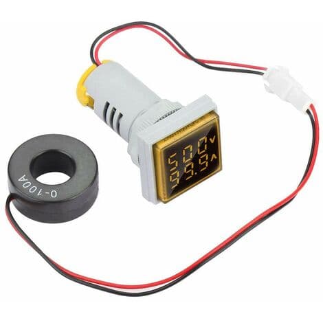 LED Digital Spændingstester, Amperemeter Voltmeter, Multifunktionel Elektrisk Tester, Dobbelt Display Panel Firkantet Strømdetektor