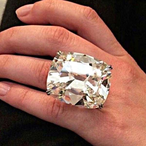 Stor Kvadratisk Cubic Zirconia Fingerring Lyxig Kvinna Frieri Bröllopssmycke US 6