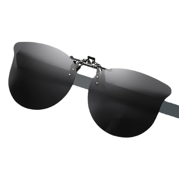 Polariserte Cat Eye Clip-On Solbriller Over Briller - Grå -