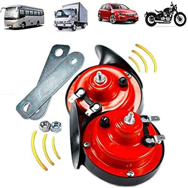 12v dobbelt tone bilsnegl horn 2stk 300db super tog horn høj tryk klaxon højttalere lastbiler biler motorcykel tilbehør
