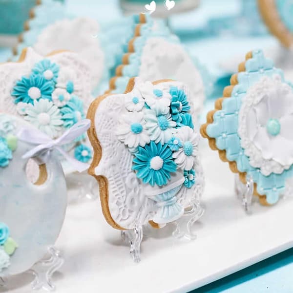 2 stk. krysantemum blomst sløyfe silikon kake dekorasjon