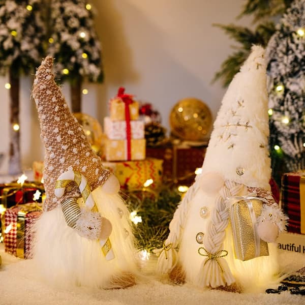 2 stk. Julegnom Lysende, Julealv Grinch, Jul
