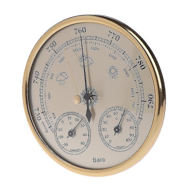 3-i-1 Väggmonterad Hushållsbarometer Termometer Hygrometer Väderstation Hängande Tryck Hpa Mätare Luftväderinstrument