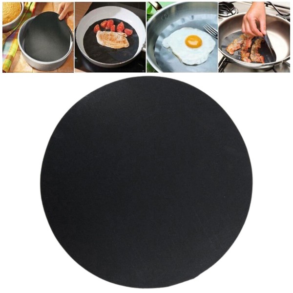 3 X 2 st Stekpanna Pad Värmebeständig rund matklassad non-stick svart rund non-stick pan mat för matlagning