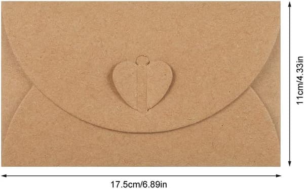 10 Pakk Gavekortkonvolutter 17 x 11cm Kraftpapirkonvolutter